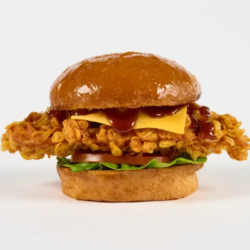 Hamburguesa de pollo crocante